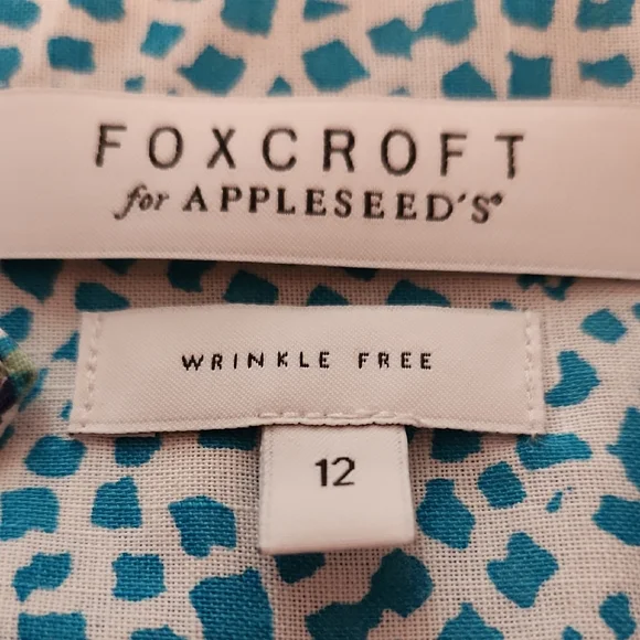 Foxcroft Turquoise and White Tunic Top - Picture 9 of 10